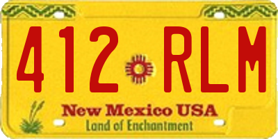 NM license plate 412RLM