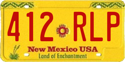 NM license plate 412RLP