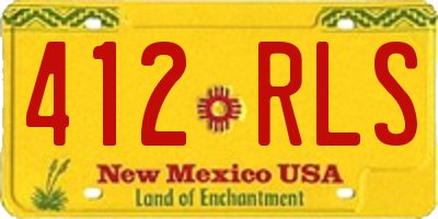 NM license plate 412RLS