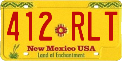 NM license plate 412RLT