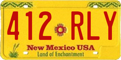 NM license plate 412RLY