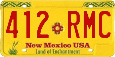 NM license plate 412RMC