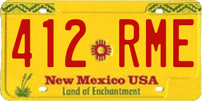 NM license plate 412RME