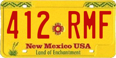 NM license plate 412RMF