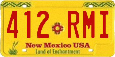 NM license plate 412RMI