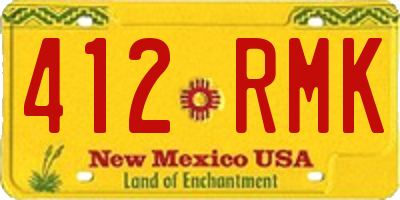 NM license plate 412RMK