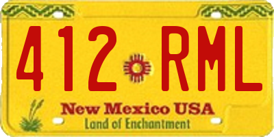 NM license plate 412RML