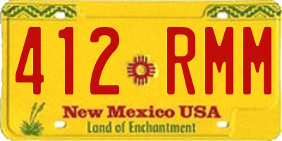NM license plate 412RMM