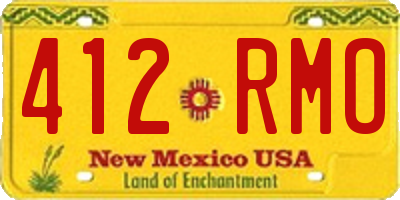 NM license plate 412RMO