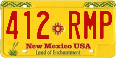 NM license plate 412RMP