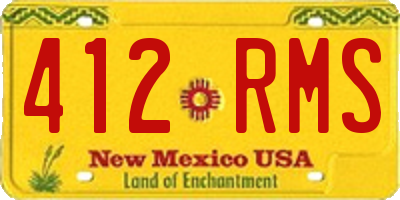 NM license plate 412RMS