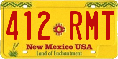 NM license plate 412RMT