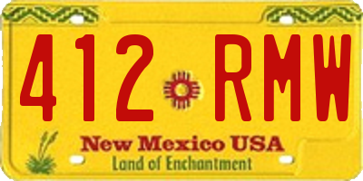 NM license plate 412RMW