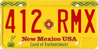 NM license plate 412RMX
