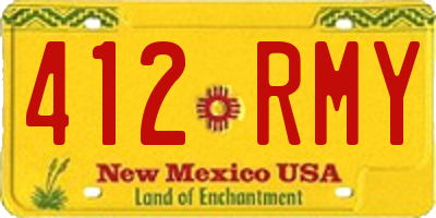 NM license plate 412RMY