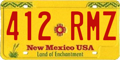 NM license plate 412RMZ
