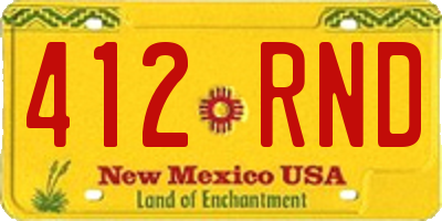 NM license plate 412RND