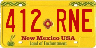 NM license plate 412RNE