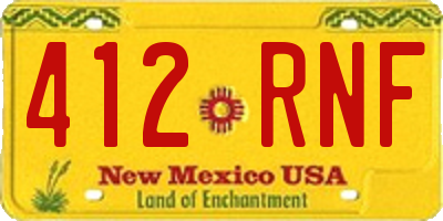 NM license plate 412RNF