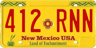 NM license plate 412RNN