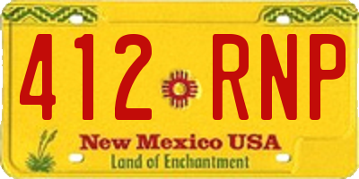 NM license plate 412RNP
