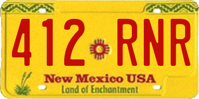 NM license plate 412RNR
