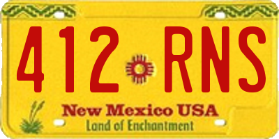 NM license plate 412RNS