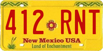 NM license plate 412RNT