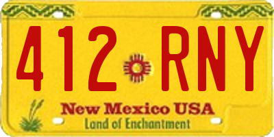 NM license plate 412RNY