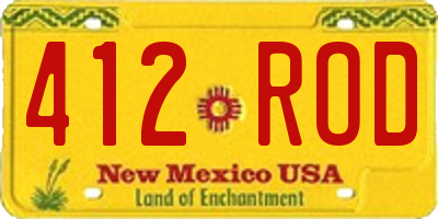 NM license plate 412ROD
