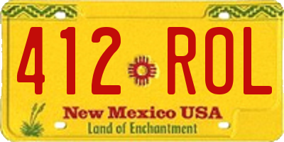 NM license plate 412ROL
