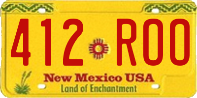 NM license plate 412ROO