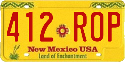 NM license plate 412ROP