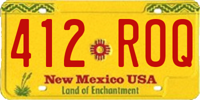NM license plate 412ROQ