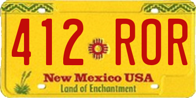 NM license plate 412ROR