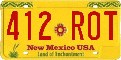NM license plate 412ROT