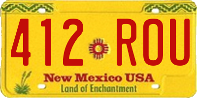 NM license plate 412ROU