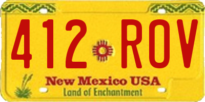 NM license plate 412ROV