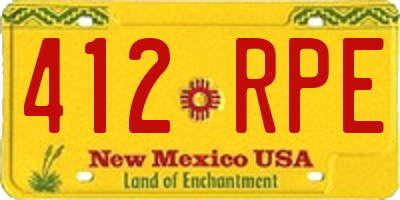NM license plate 412RPE