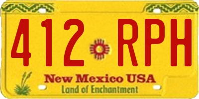 NM license plate 412RPH