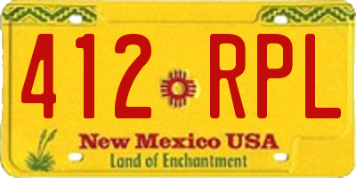 NM license plate 412RPL