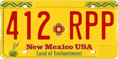 NM license plate 412RPP