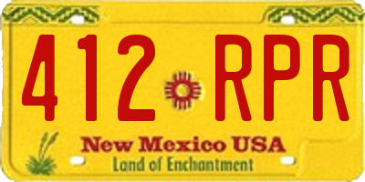 NM license plate 412RPR