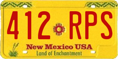 NM license plate 412RPS