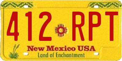 NM license plate 412RPT