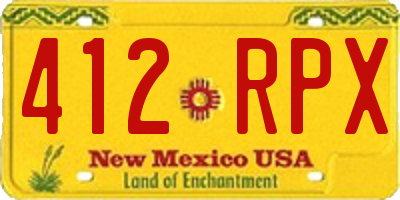 NM license plate 412RPX