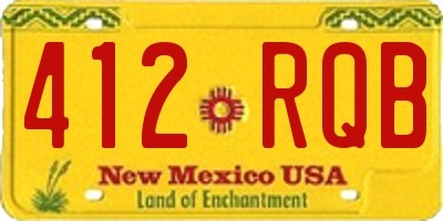 NM license plate 412RQB