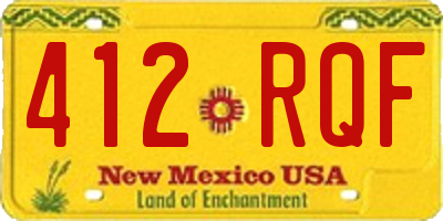 NM license plate 412RQF