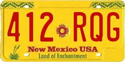 NM license plate 412RQG