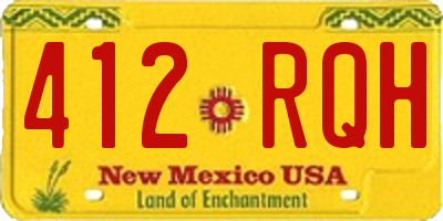 NM license plate 412RQH